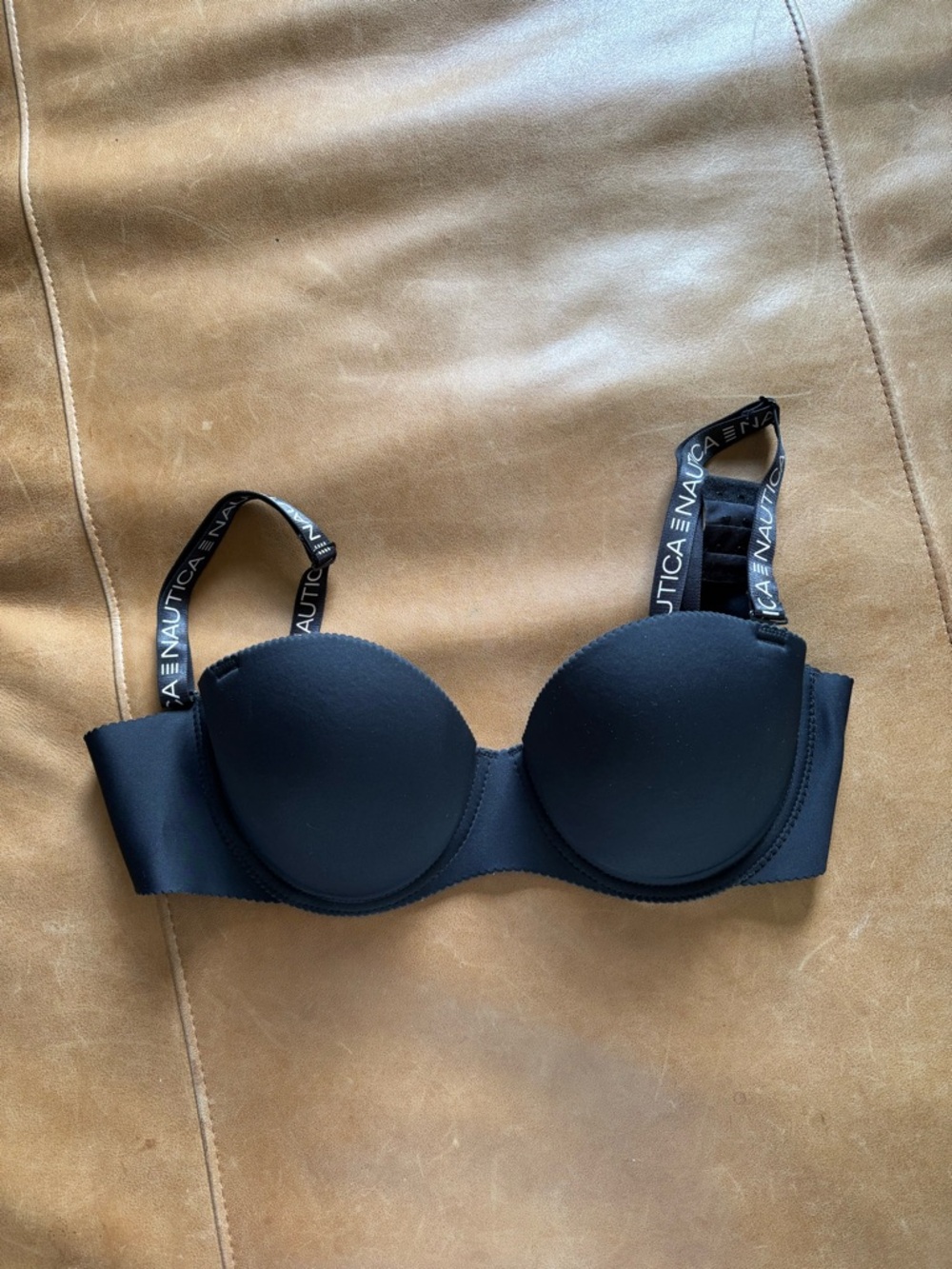 Nautica Black Strapless Convertible Bra with Logo Straps